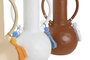 DKD Home Decor Surtido de 3 Jarrones con Flecos en Beige, Terracota y Blanco