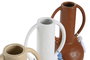DKD Home Decor Surtido de 3 Jarrones con Flecos en Beige, Terracota y Blanco
