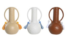 DKD Home Decor Jarron Boho Beige Terracota 3 Unidades 14 x 25.6 x 14 cm