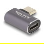 Delock Adaptador USB-C 40 Gbps PD 3.0 100W, Macho a Hembra Angulado Izquierda/Derecha, Metal, 8K 60 Hz, USB4
