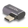 Delock Adaptador USB-C 40 Gbps PD 3.0 100W, Macho a Hembra Angulado Izquierda/Derecha, Metal, 8K 60 Hz, USB4
