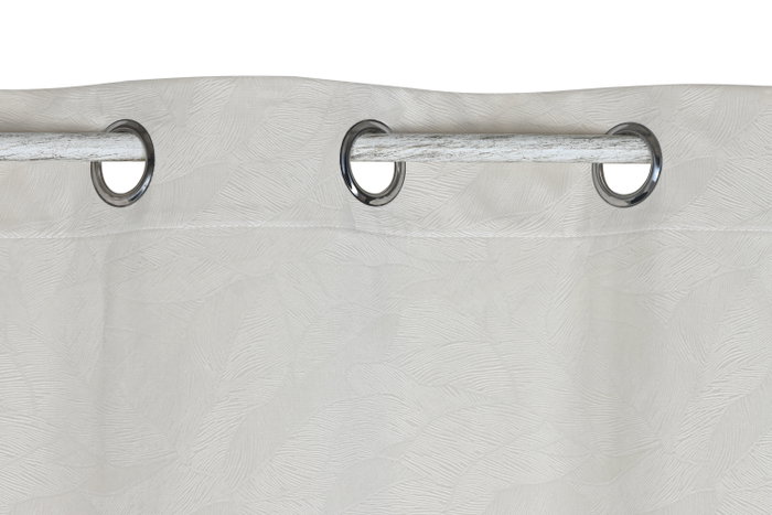 DKD Home Decor Cortina de Poliester 140x260 con 8 Anillas Crudo
