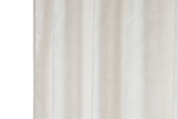 DKD Home Decor Cortina de Poliester 140x260 con 8 Anillas Crudo