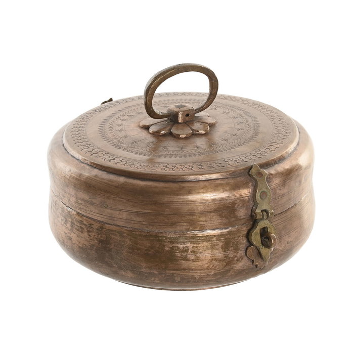 DKD Home Decor Caja de Latón Labrada a Mano Cobre 25x25x10 cm DKD Home Decor Caja de Latón Labrada a Mano Cobre 25x25x10 cm