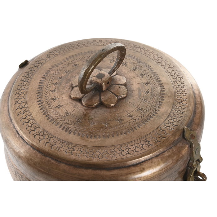 DKD Home Decor Caja de Latón Labrada a Mano Cobre 25x25x10 cm DKD Home Decor Caja de Latón Labrada a Mano Cobre 25x25x10 cm