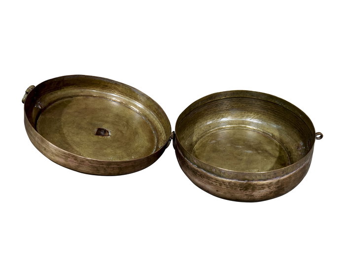 DKD Home Decor Caja Item Home, Laton Cobre, Labrada a Mano, 25 x 25 x 10 cm