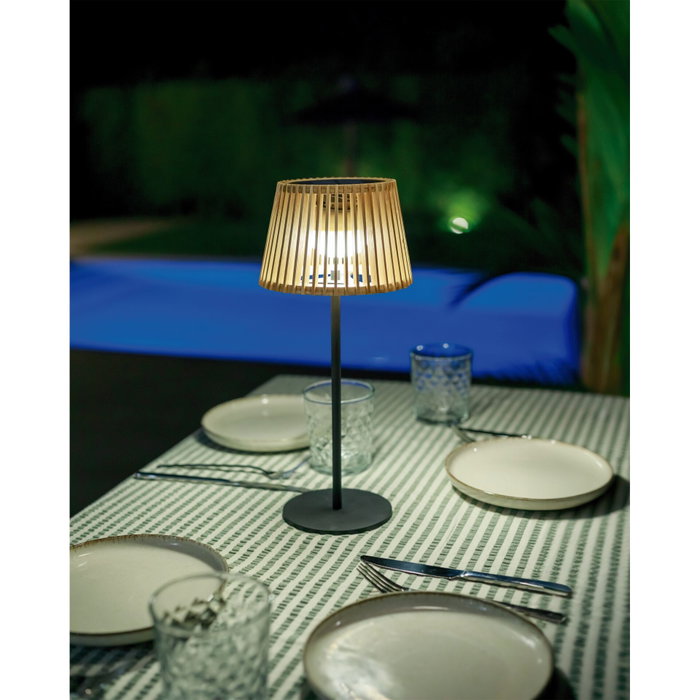 New Garden Okinawa Solar Table Lamp Black