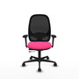 PIQUERAS Y CRESPO Silla de oficina Cilanco con mecanismo Sincro/Traslack, Rosa y Negro