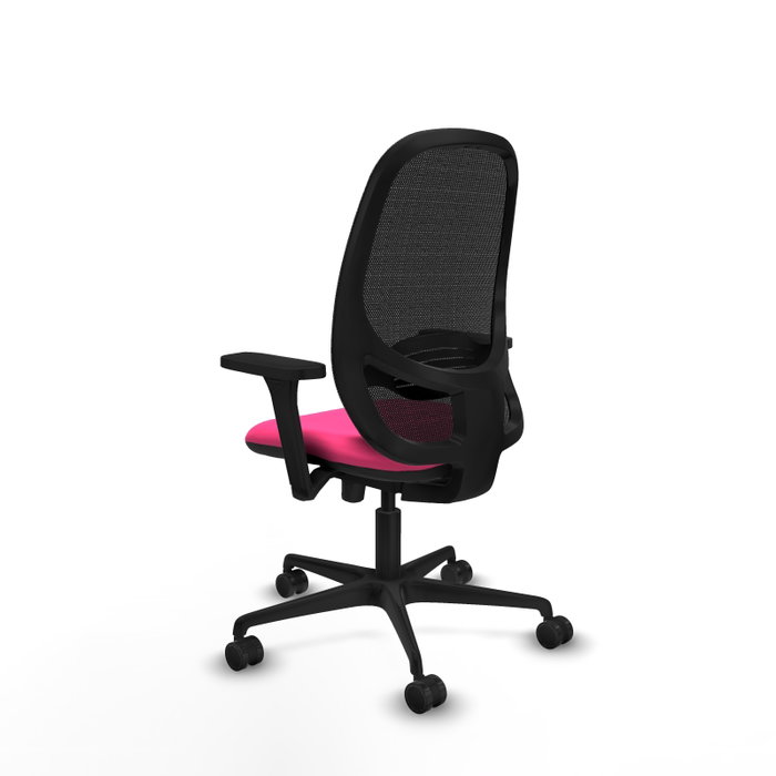 PIQUERAS Y CRESPO Silla de oficina Cilanco con mecanismo Sincro/Traslack, Rosa y Negro