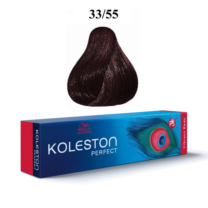 Koleston Perfect, Tinte permanente para el cabello, 33/55 Dark Chestnut Intense Mahogany, 60 ml Koleston Perfect, Tinte permanente para el cabello, 33/55 Dark Chestnut Intense Mahogany, 60 ml