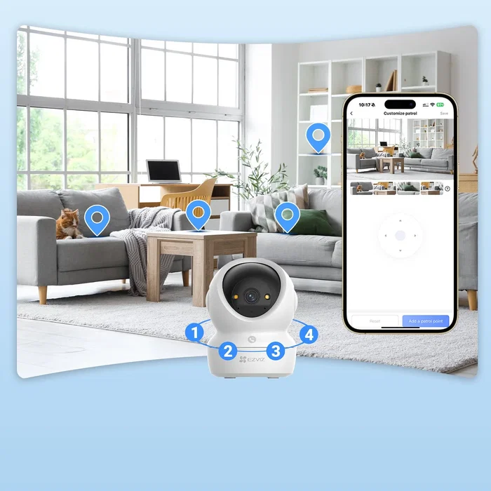 EZVIZ H6c G1 3K Cámara de seguridad IP esférica para interiores EZVIZ H6c G1 3K Cámara de seguridad IP esférica para interiores