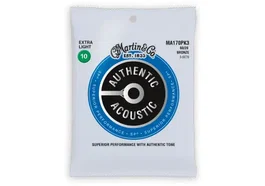 MARTIN Juego Acústica Authentic Sp Bronze 80/20 Extra Light 10-47 (Pack 3)