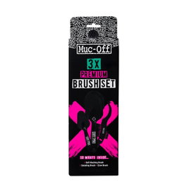 Muc-Off Set de 3 Cepillos de Limpieza: Cepillo Suave, de Detalle y de Garra - Ideal para Taller y Mantenimiento