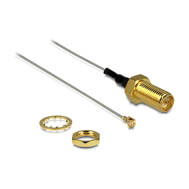 DeLOCK Cable de antena coaxial RP-SMA hembra a MHF® I 1.37 de 20 cm DeLOCK Cable de antena coaxial RP-SMA hembra a MHF® I 1.37 de 20 cm