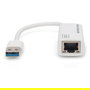 Digitus Adaptador USB 3.0 a RJ45 Gigabit Ethernet LAN, Blanco, Compatible con Windows y Mac OS