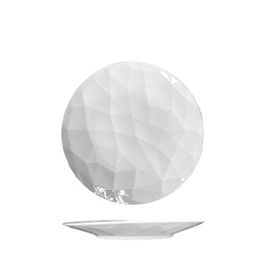 SUMMA DIAMOND Plato Llano Coupe 17 cm - Colección Diamond, Porcelana Blanca Marfil (Set de 6)