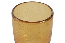 DKD Home Decor Copa Basicos Ambar Cristal 8 x 14 x 8 cm Set de 6 Unidades Capacidad 300ml Apto Lavavajillas