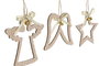 DKD Home Decor Decoración Colgante de Madera Surtido de 3 Unidades