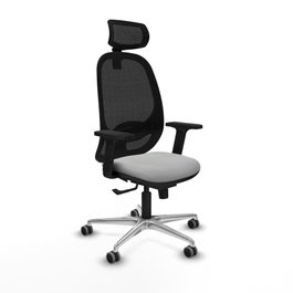 PIQUERAS Y CRESPO Silla de oficina Cilanco con mecanismo Sincro, Gris claro y Negro