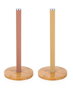 DKD Home Decor Portarrollos de Acero Inoxidable y Bambú, Surtido de 2