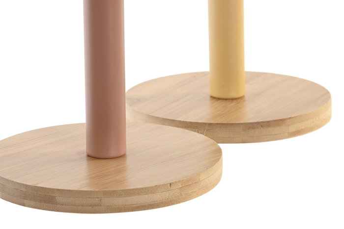 DKD Home Decor Portarrollos de Acero Inoxidable y Bambú, Surtido de 2 DKD Home Decor Portarrollos de Acero Inoxidable y Bambú, Surtido de 2