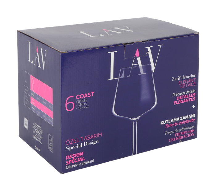 LAV Set de 6 Copas de Vino Coast 35cl