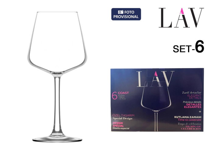 LAV Set de 6 Copas de Vino Coast 35cl LAV Set de 6 Copas de Vino Coast 35cl