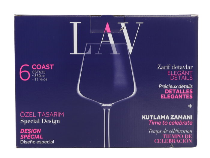 LAV Set de 6 Copas de Vino Coast 35cl