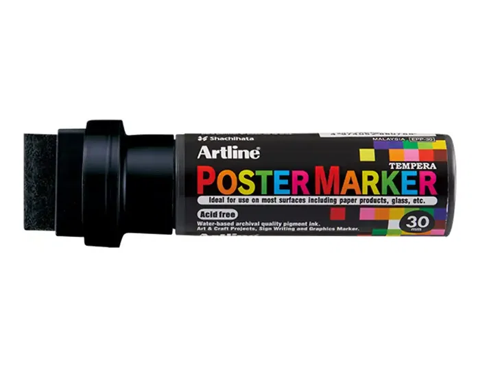Artline Rotulador EPP-30 Poster Marker Punta Rectangular 30 mm Negro para Carteleria