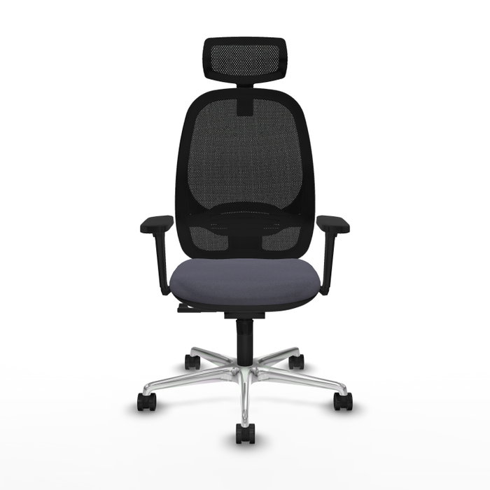 PIQUERAS Y CRESPO Silla de oficina Cilanco con mecanismo Sincro, Gris oscuro y Negro