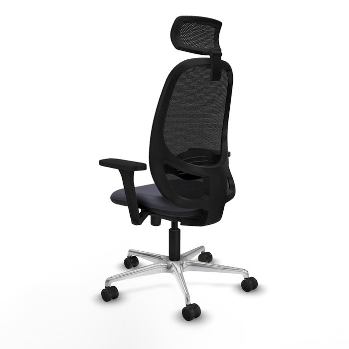 PIQUERAS Y CRESPO Silla de oficina Cilanco con mecanismo Sincro, Gris oscuro y Negro