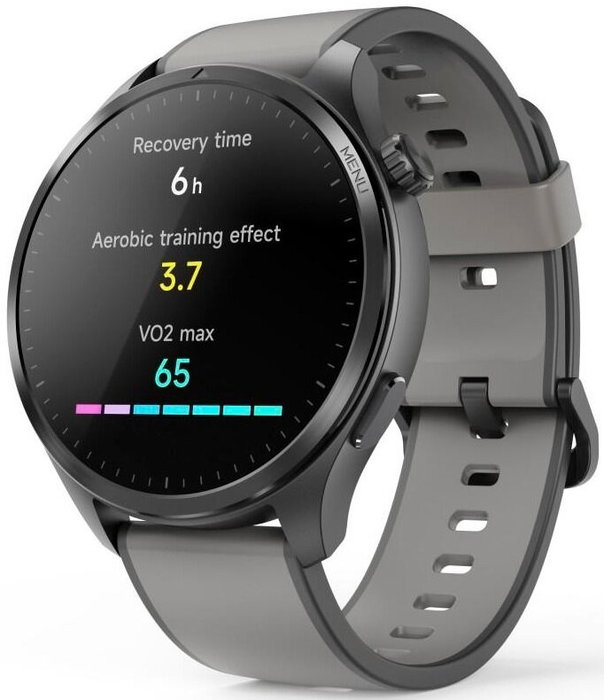 Hama Smartwatch 9000 Reloj Inteligente Negro-Gris Caja de Acero y Pulsera de Silicona GPS Pulsómetro SpO2 Amoled