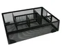 Q-connect KF17291 Organizador de Sobremesa Metálico Rejilla Negra con 6 Departamentos 235x183x65 mm