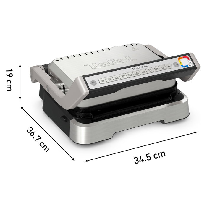 Tefal OptiGrill 2in1 GC773D10 Parrilla Eléctrica Acero Inoxidable 2100W 600cm²