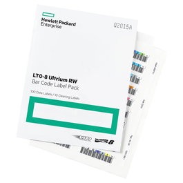 HPE - Pack de 100 Etiquetas para Código de Barras LTO-8 Ultrium RW, Blanco, 102 x 105.4 mm