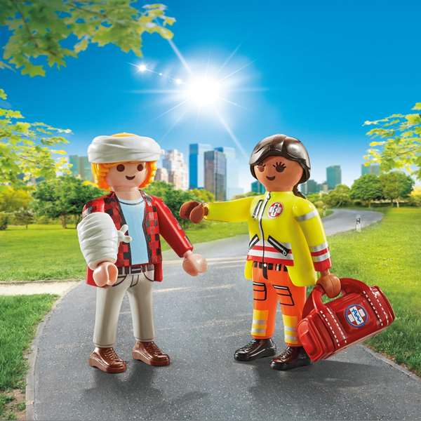 Playmobil Figura Paramédico con Paciente y Accesorios Incluidos