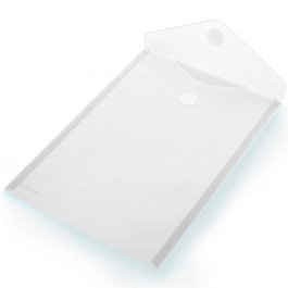Office Box Carpeta Sobre con Cierre de Velcro Classic A4+ Plástico Cristal Translúcido (Set de 10) (Set de 10)