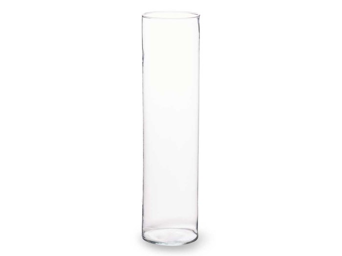 Giftdecor Jarrón de Cristal Cilíndrico Transparente - 15 cm de Diámetro x 60 cm de Alto - Vidrio
