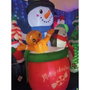 Basics Muñeco de Nieve Hinchable en Taza con Pingüino y Galleta de Jengibre LED Exterior Interior IP44 130x80x183 cm