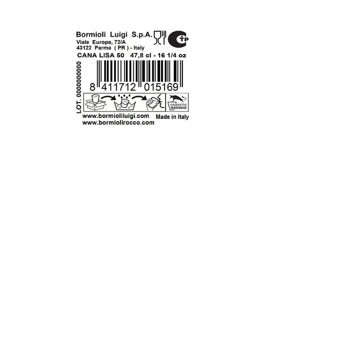 Bormioli Rocco Vaso Caña 478 Ml Mm (12 Unidades) Vidrio Templado