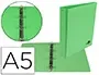 Liderpapel Carpeta de 4 anillas 25 mm A5 Cartón Forrado PVC Verde