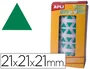 Apli Gomets Autoadhesivos Triangulares Verdes 21x21x21 mm Rollo 2832 Unidades