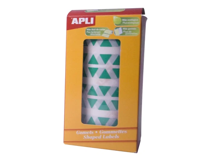 Apli Gomets Autoadhesivos Triangulares Verdes 21x21x21 mm Rollo 2832 Unidades Apli Gomets Autoadhesivos Triangulares Verdes 21x21x21 mm Rollo 2832 Unidades