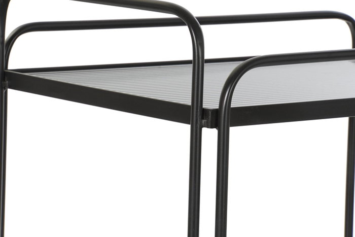 DKD Home Decor Camarera Metal y Cristal Negro 60.5 x 40.5 x 75.5 cm