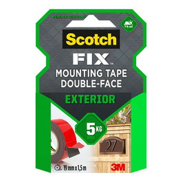 Scotch Cinta Doble Cara Montaje Exterior Máx 5 kg 19 mm x 1,5 m