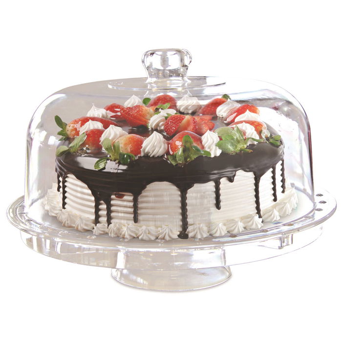 Home Deco Factory Pastelera / Chip-Dip Transparente Plástico 2 Piezas Múltiples Combinaciones Diámetro 31 cm