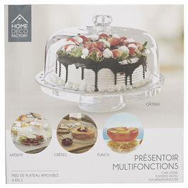 Home Deco Factory Pastelera / Chip-Dip Transparente Plástico 2 Piezas Múltiples Combinaciones Diámetro 31 cm