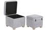 DKD Home Decor Reposapies Urban Gris Claro Marron 43 x 40 x 43 cm Set 2