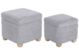 DKD Home Decor Reposapies Urban Gris Claro Marron 43 x 40 x 43 cm Set 2