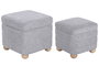 DKD Home Decor Reposapies Urban Gris Claro Marron 43 x 40 x 43 cm Set 2